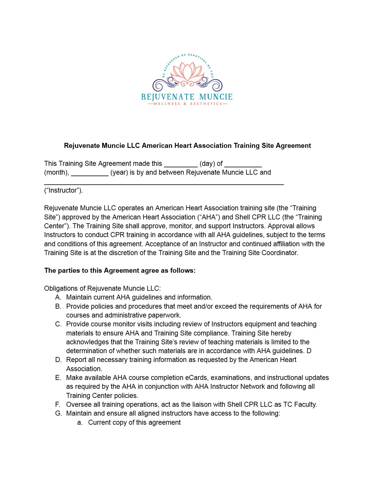 Rejuvenate Muncie Agreement – page 1